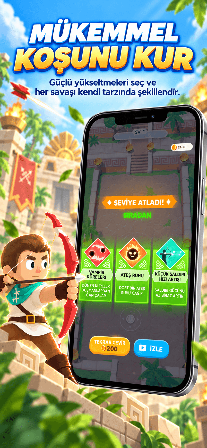 The Archer Yetenek Seçim Ekranı — 3 Kart Arasından Seçim