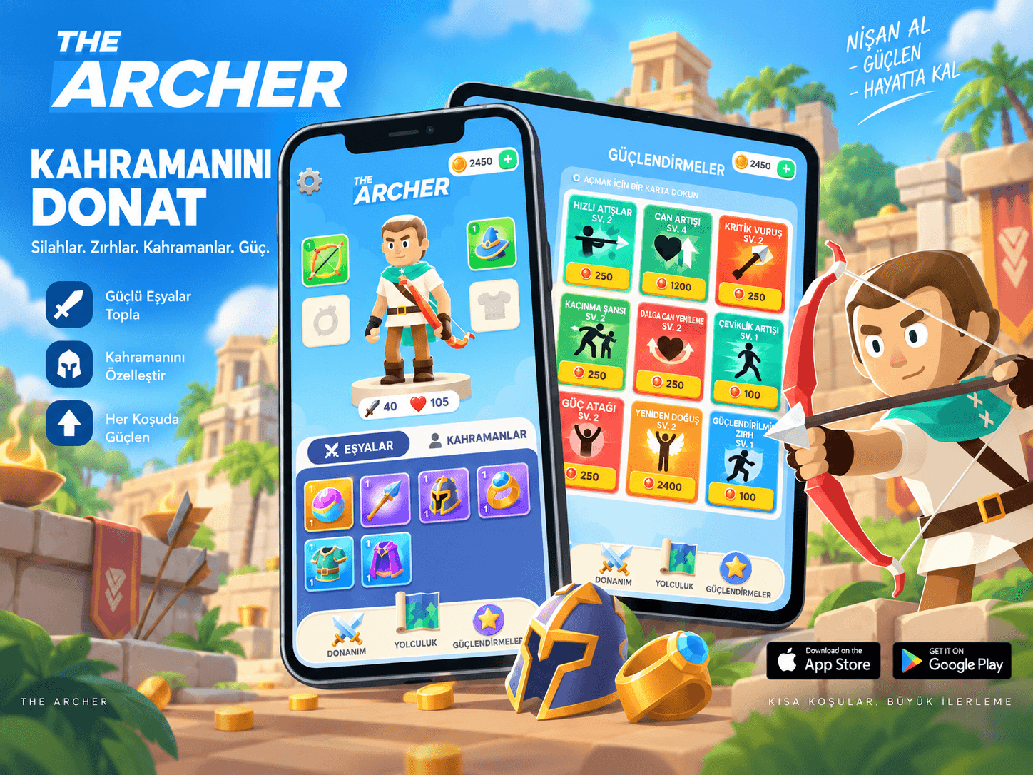 The Archer Cihaz Vitrini — iPhone ve iPad Görünümü