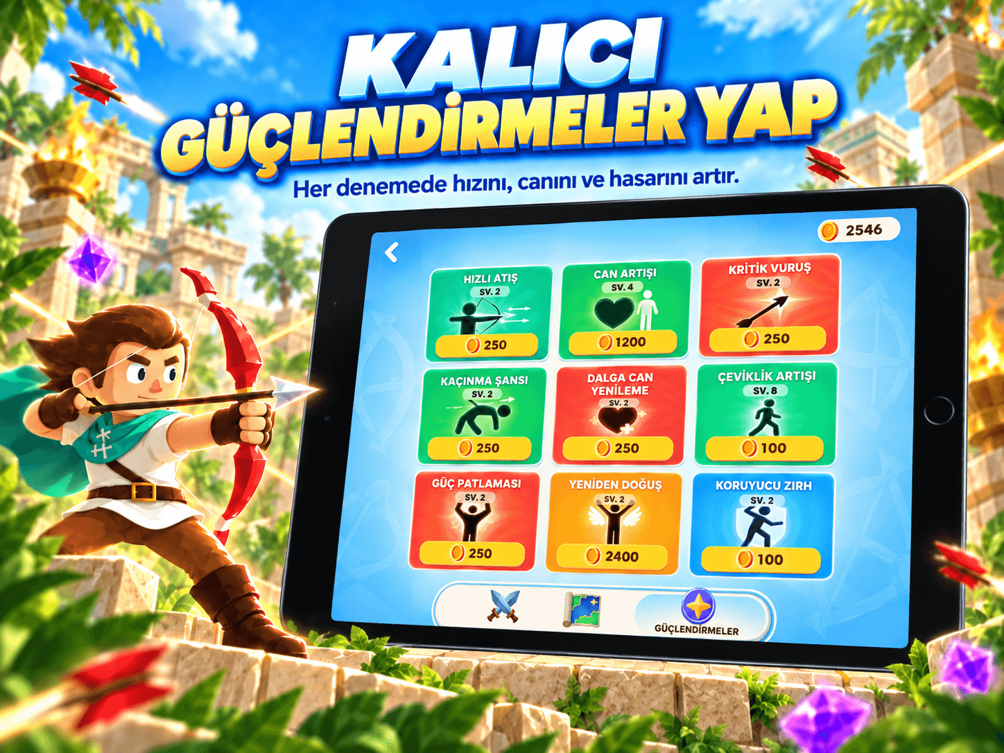 The Archer 3x3 Kalıcı Yetenek Ekranı